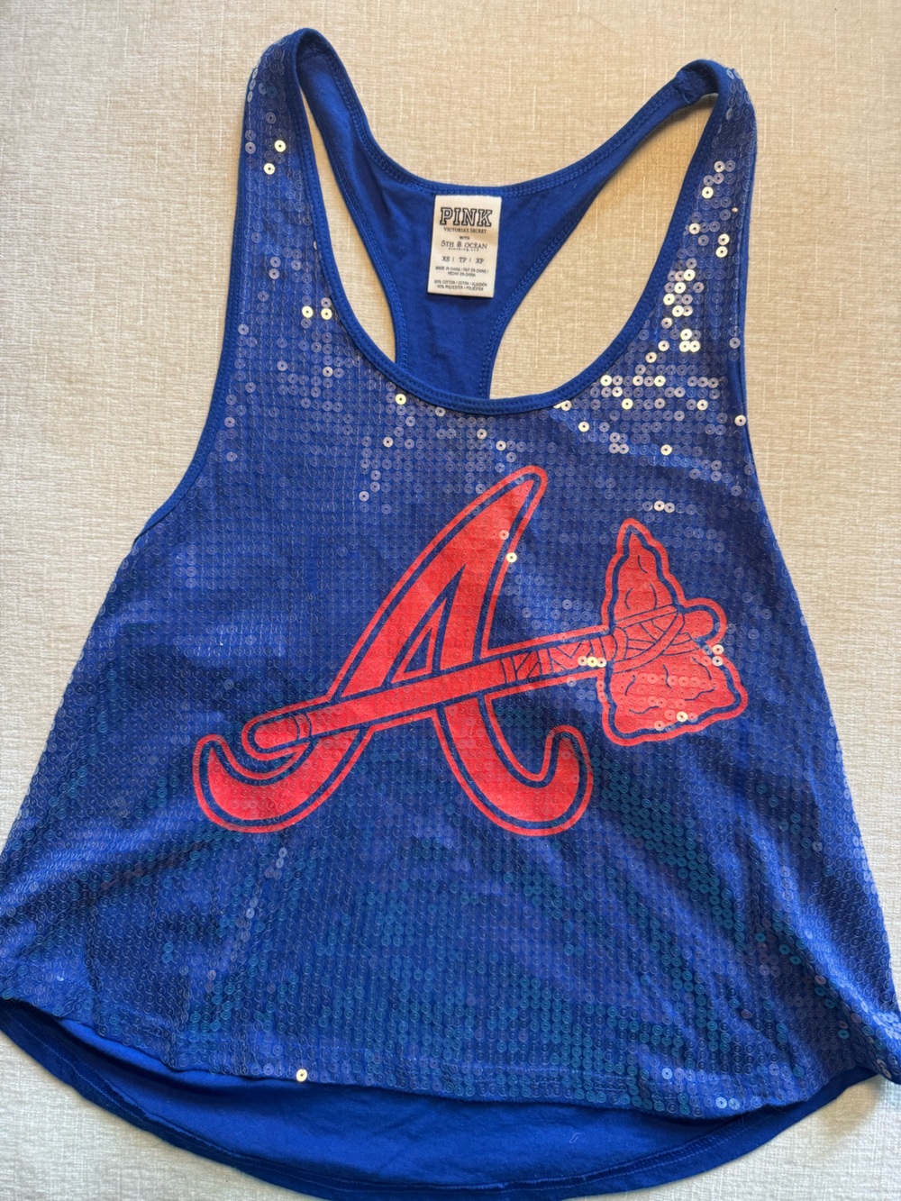 PINK Victoria's Secret Atlanta Braves Sequins Tank